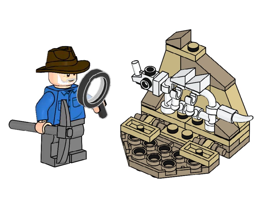 Alan Grant and Dino Skeleton
