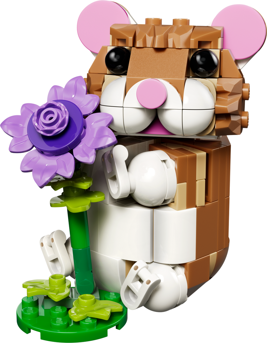 Cute Hamster with a Flower
