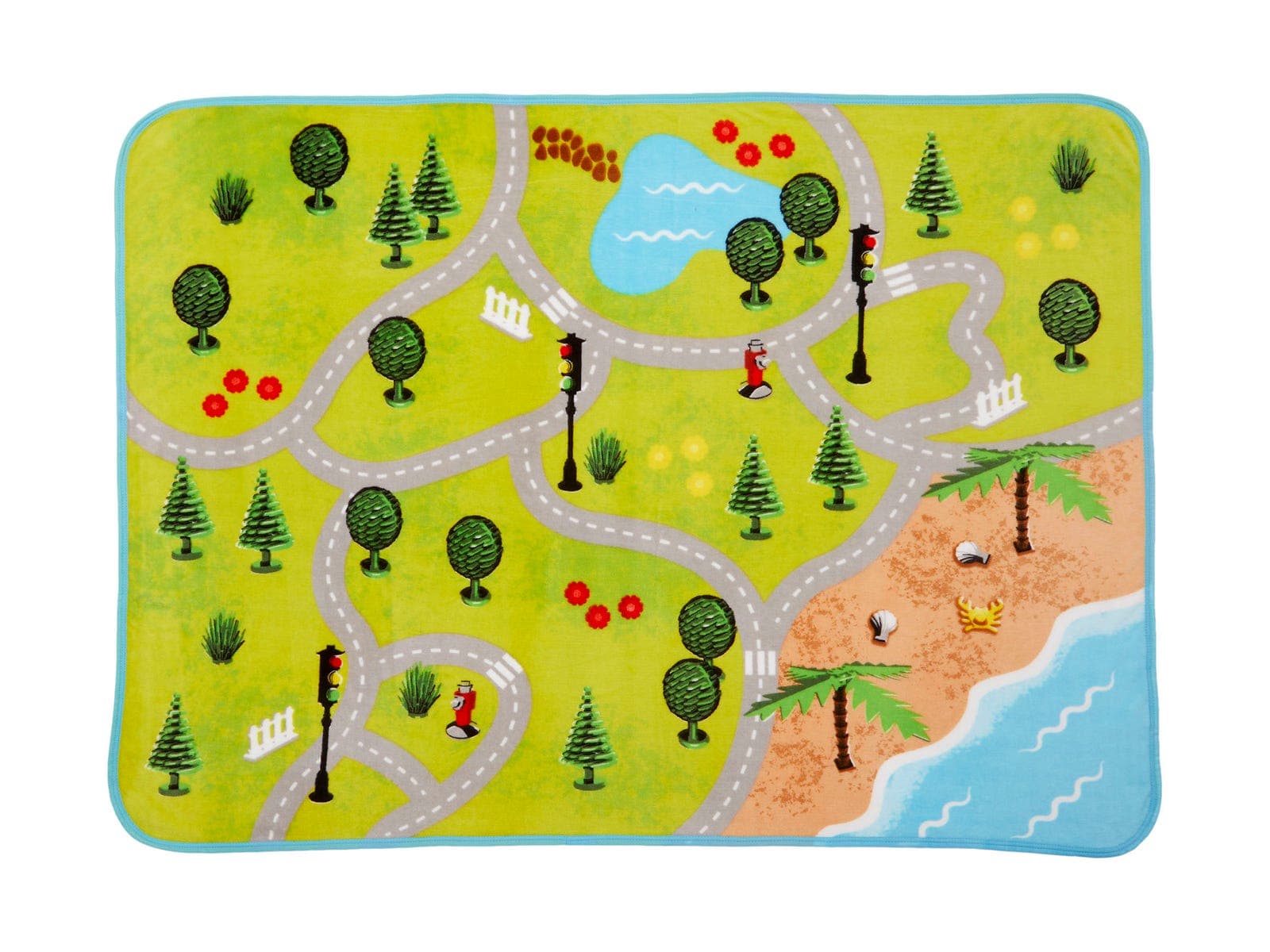 City Town Map Plush Throw