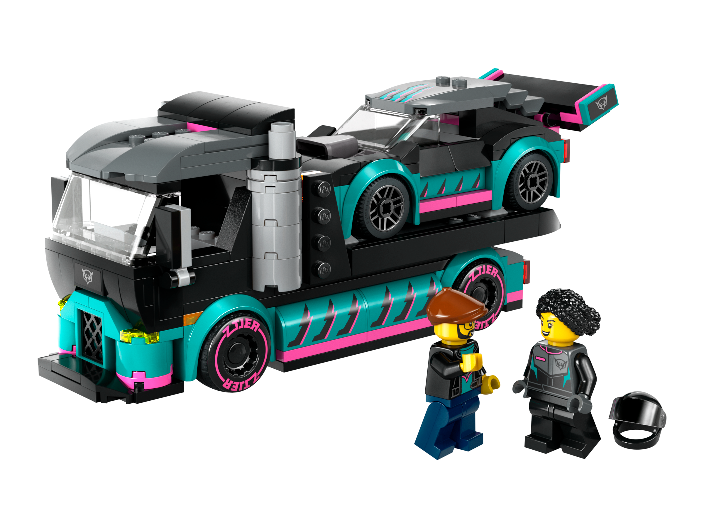 Race Car and Car Carrier Truck