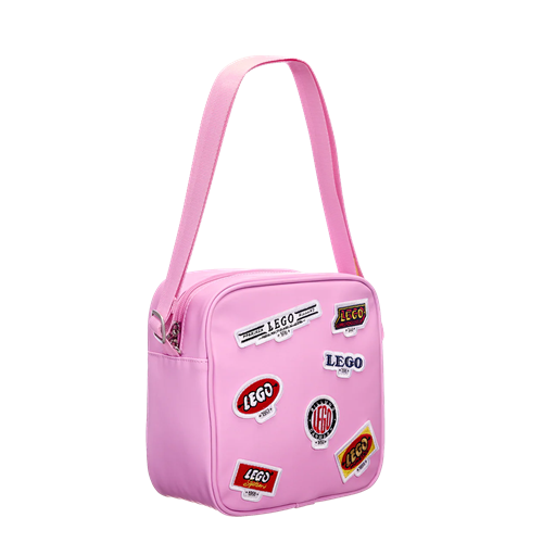 Crossbody Handbag - Retro Logos (Bright Pink)