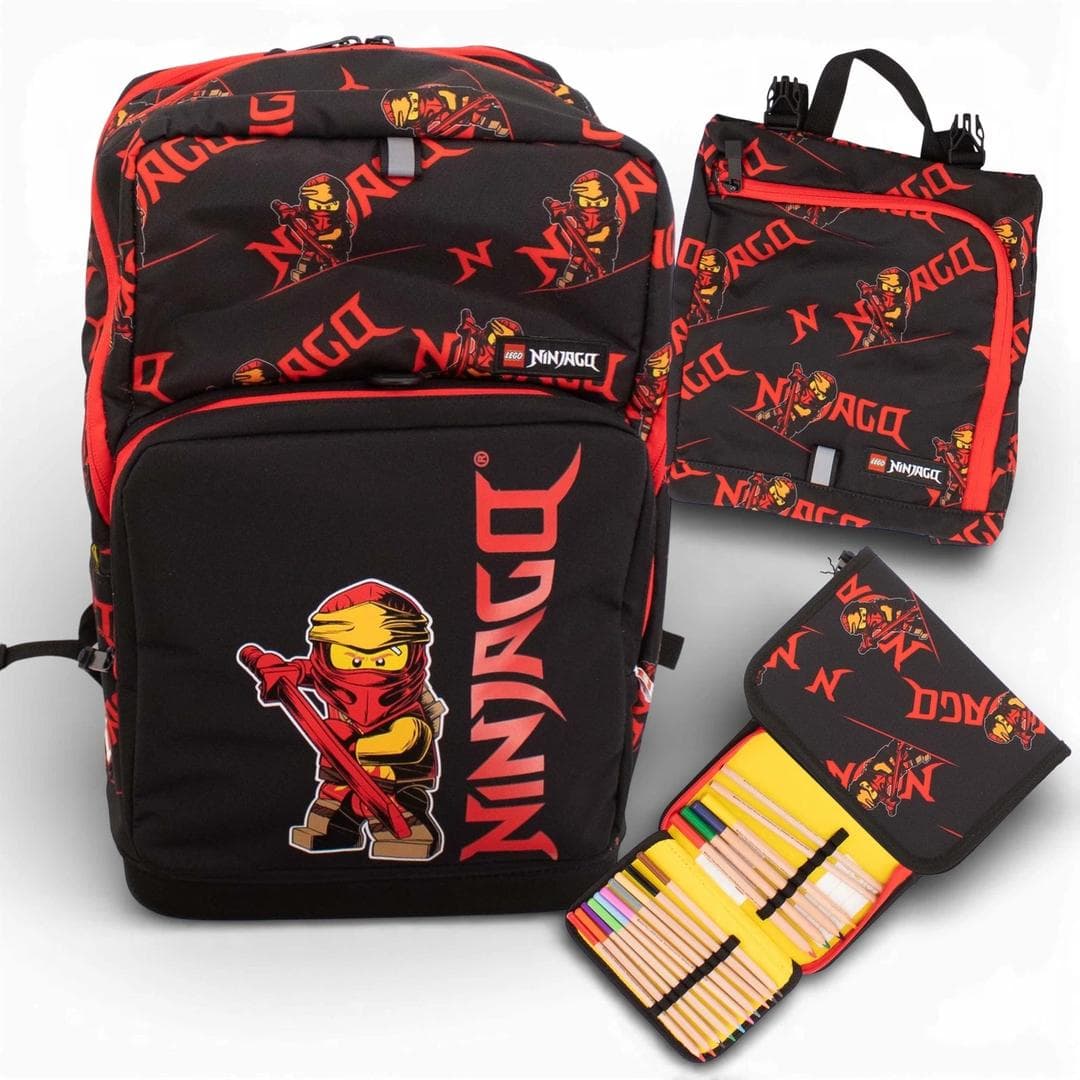 Ninjago Kai Backpack with Gym Bag and Pencil Case