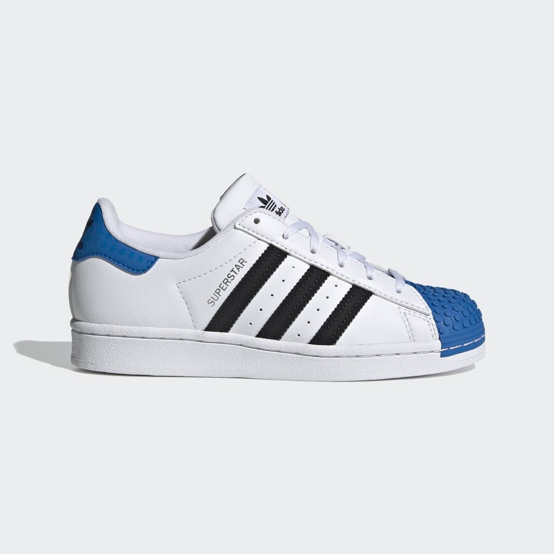 adidas Superstar J x LEGO (White Shock Blue) - Kids' Shoes