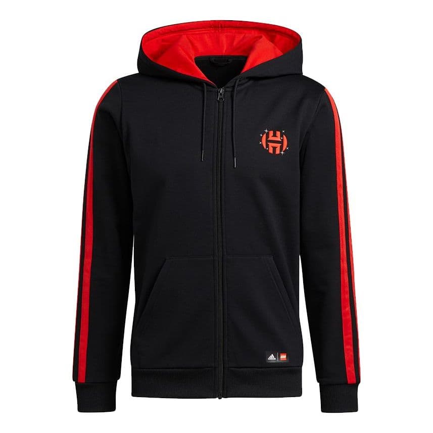 adidas x LEGO Harden Fz Crossover Pattern Logo Black Sports Hooded Jacket