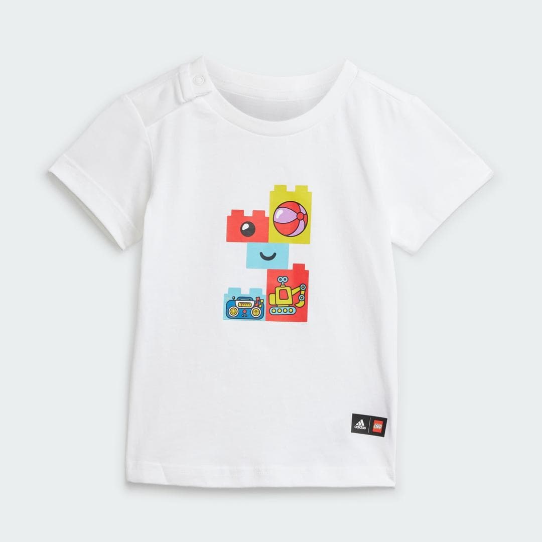 adidas x LEGO Play White T-Shirt and Shorts Set