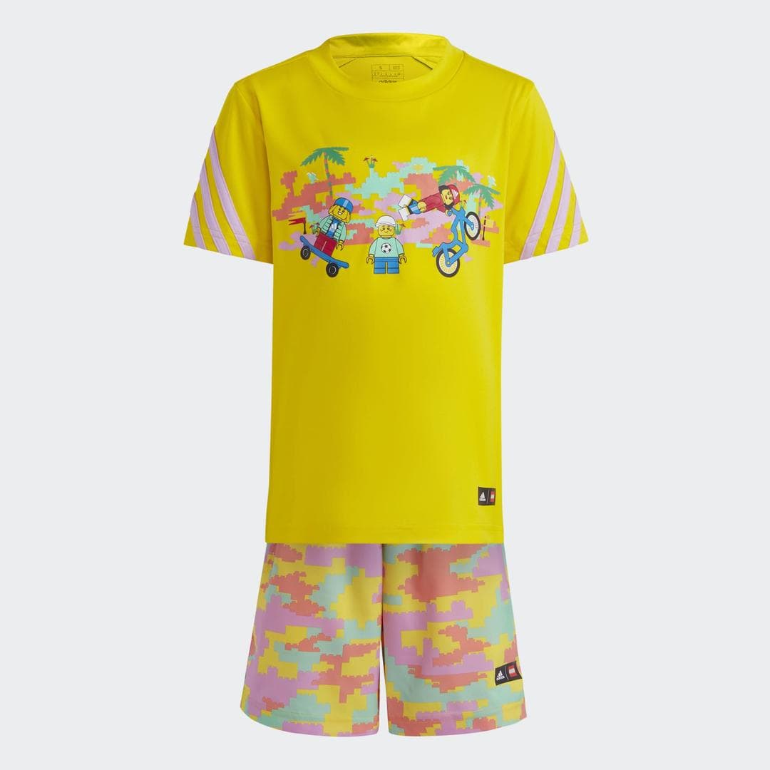 adidas x LEGO Play Yellow T-Shirt and Shorts Set