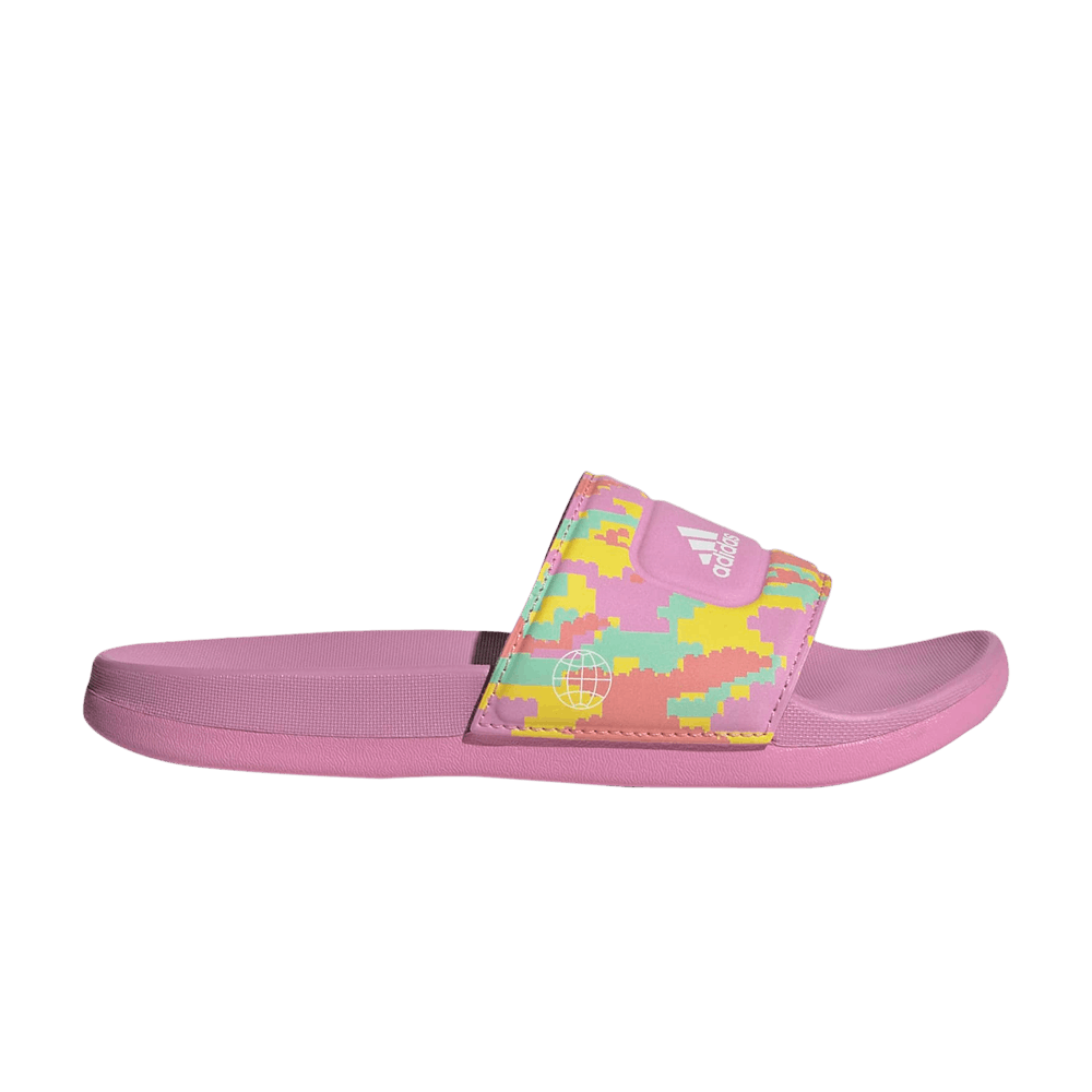 adidas Adilette Slide J x LEGO (Digi Camo - Bliss Orchid) - Kids' Slides