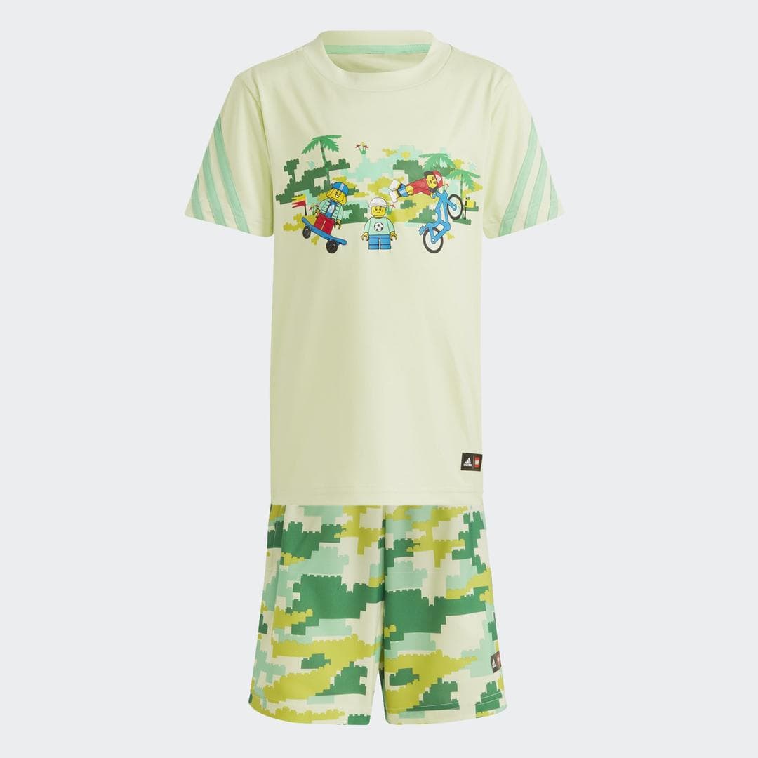 adidas x LEGO Play Green T-Shirt and Shorts Set