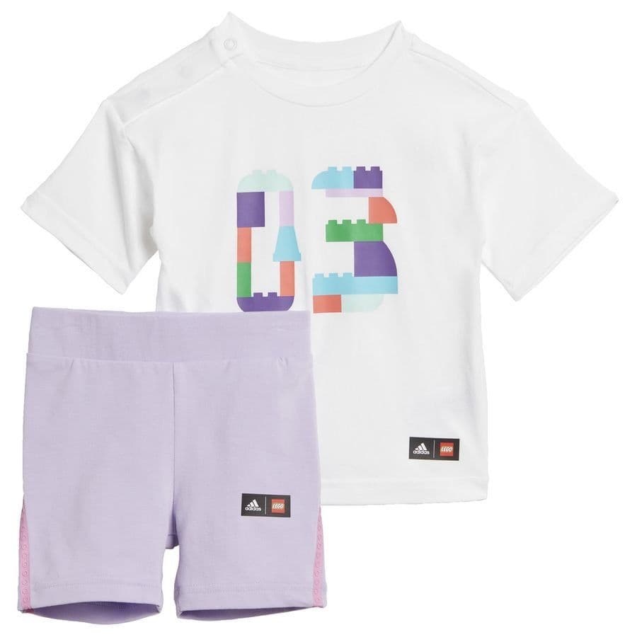 adidas x Classic LEGO White T-Shirt and Short Leggings Set