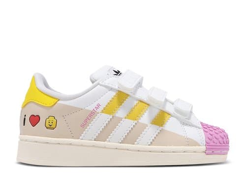 adidas Originals Superstar Velcro x LEGO (White Pink) - Kids' Shoes