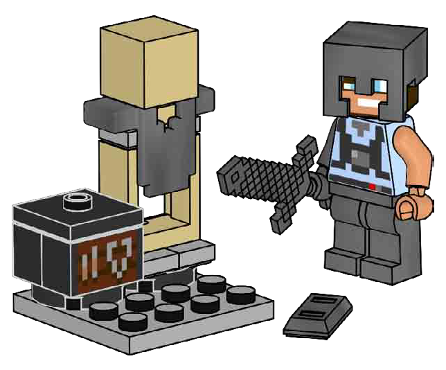 Smith with Smithing Table, Netherite Armor and Armor Stand