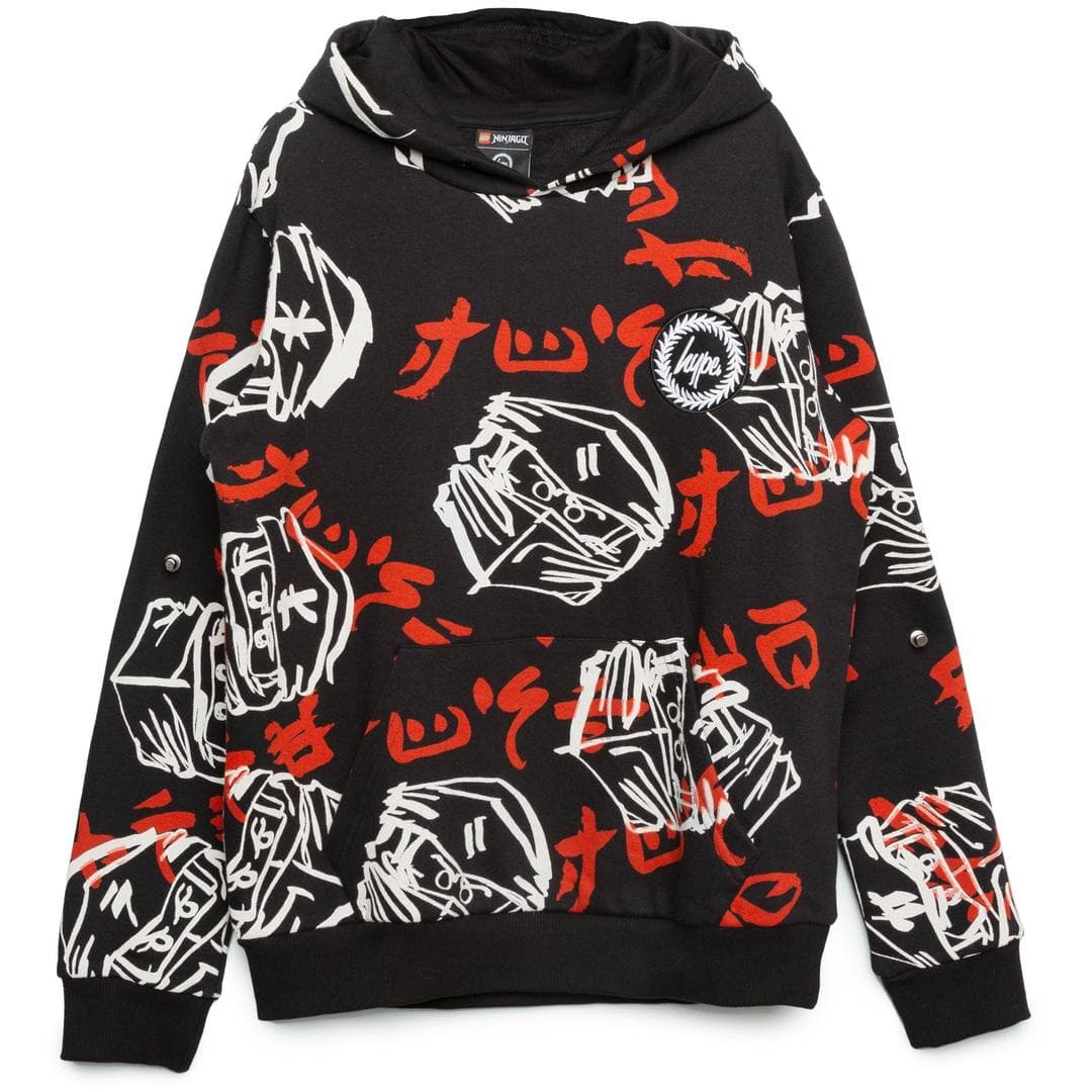 HYPE X LEGO NINJAGO Black Just Hype Faces Hoodie